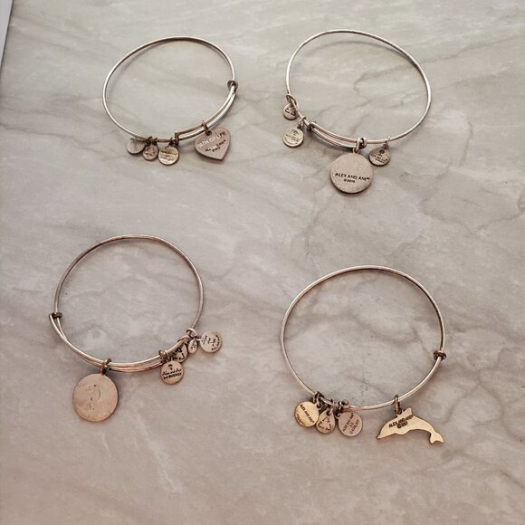 📣 LOT OF 4 Dolphin Path of Life Heart Initial Expandable Adjustable Bangles 📣 - Picture 6 of 11